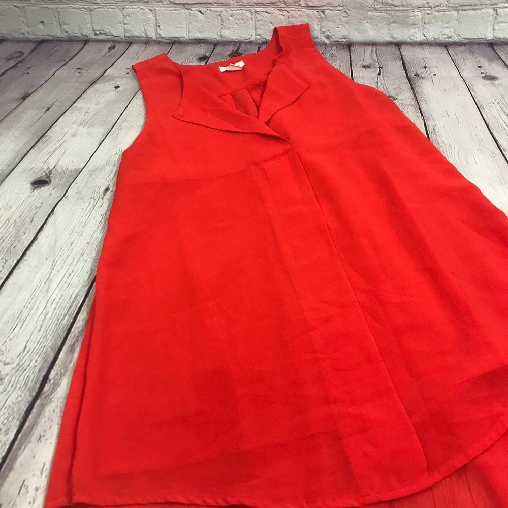 Love Richie Bright Red Hi-Lo Sleeveless M - Picture 4 of 5